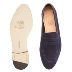 Cheaney Toby Collapsible Penny Loafer In Indigo Suede -Zeg Shoes Shop cheaney toby collapsible penny loafer in indigo suede p1704 11738 zoom
