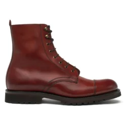 Cheaney Trafalgar Capped Derby Boot In Dark Leaf Calf Leather