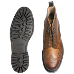 Cheaney Tweed C Derby Brogue Boot In Almond Grain Leather -Zeg Shoes Shop cheaney tweed c derby brogue boot in almond grain leather p118 1489 zoom