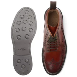 Cheaney Tweed R Derby Brogue Boot In Dark Leaf Calf Leather -Zeg Shoes Shop cheaney tweed r derby brogue boot in dark leaf calf leather p502 11392 zoom