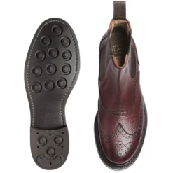 Cheaney Victoria R Wingcap Brogue Chelsea Boot In Burgundy Grain Leather -Zeg Shoes Shop cheaney victoria r wingcap brogue chelsea boot in burgundy grain leather p185 1866 zoom
