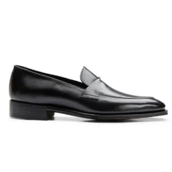 Cheaney Wandsworth Twisted Saddle Apron Loafer In Black Calf Leather