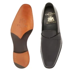 Cheaney Wandsworth Twisted Saddle Apron Loafer In Black Calf Leather -Zeg Shoes Shop cheaney wandsworth twisted saddle apron loafer in black calf leather p1720 12057 zoom