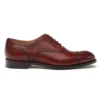 Cheaney Wilfred Oxford Semi Brogue In Dark Leaf Calf Leather