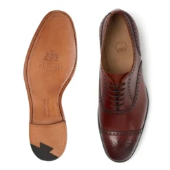 Cheaney Wilfred Oxford Semi Brogue In Dark Leaf Calf Leather -Zeg Shoes Shop cheaney wilfred oxford semi brogue in dark leaf calf leather p1607 11422 zoom