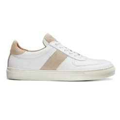Cheaney X Goral Hallam Trainer In White Leather/Rock Suede