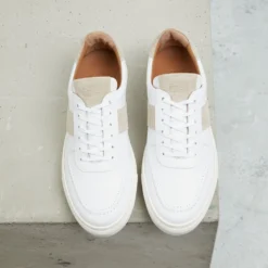 Cheaney X Goral Hallam Trainer In White Leather/Rock Suede -Zeg Shoes Shop cheaney x goral hallam trainer in white leather rock suede p1726 12256 zoom