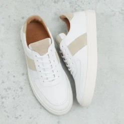 Cheaney X Goral Hallam Trainer In White Leather/Rock Suede -Zeg Shoes Shop cheaney x goral hallam trainer in white leather rock suede p1726 12257 zoom