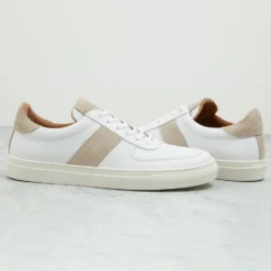 Cheaney X Goral Hallam Trainer In White Leather/Rock Suede -Zeg Shoes Shop cheaney x goral hallam trainer in white leather rock suede p1726 12258 zoom