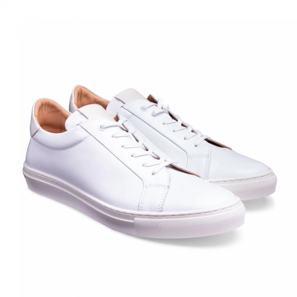Cheaney X Goral Kelham Trainer In White/Off White Leather 2 Cheaney X Goral Kelham Trainer In White/Off White Leather - Image 2