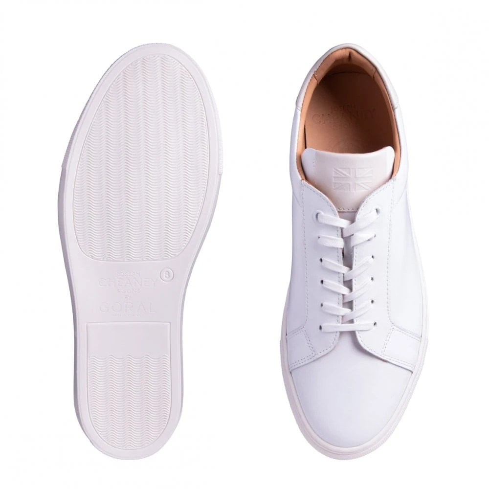 Cheaney X Goral Kelham Trainer In White/Off White Leather 3 Cheaney X Goral Kelham Trainer In White/Off White Leather - Image 3
