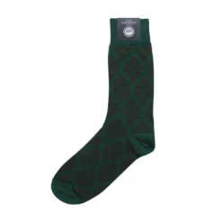 Corgi Diamond Pattern Green Mens Cotton Socks