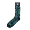 Corgi Floral Pattern Navy Mens Cotton Socks