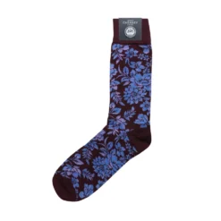 Corgi Floral Pattern Port Mens Cotton Socks