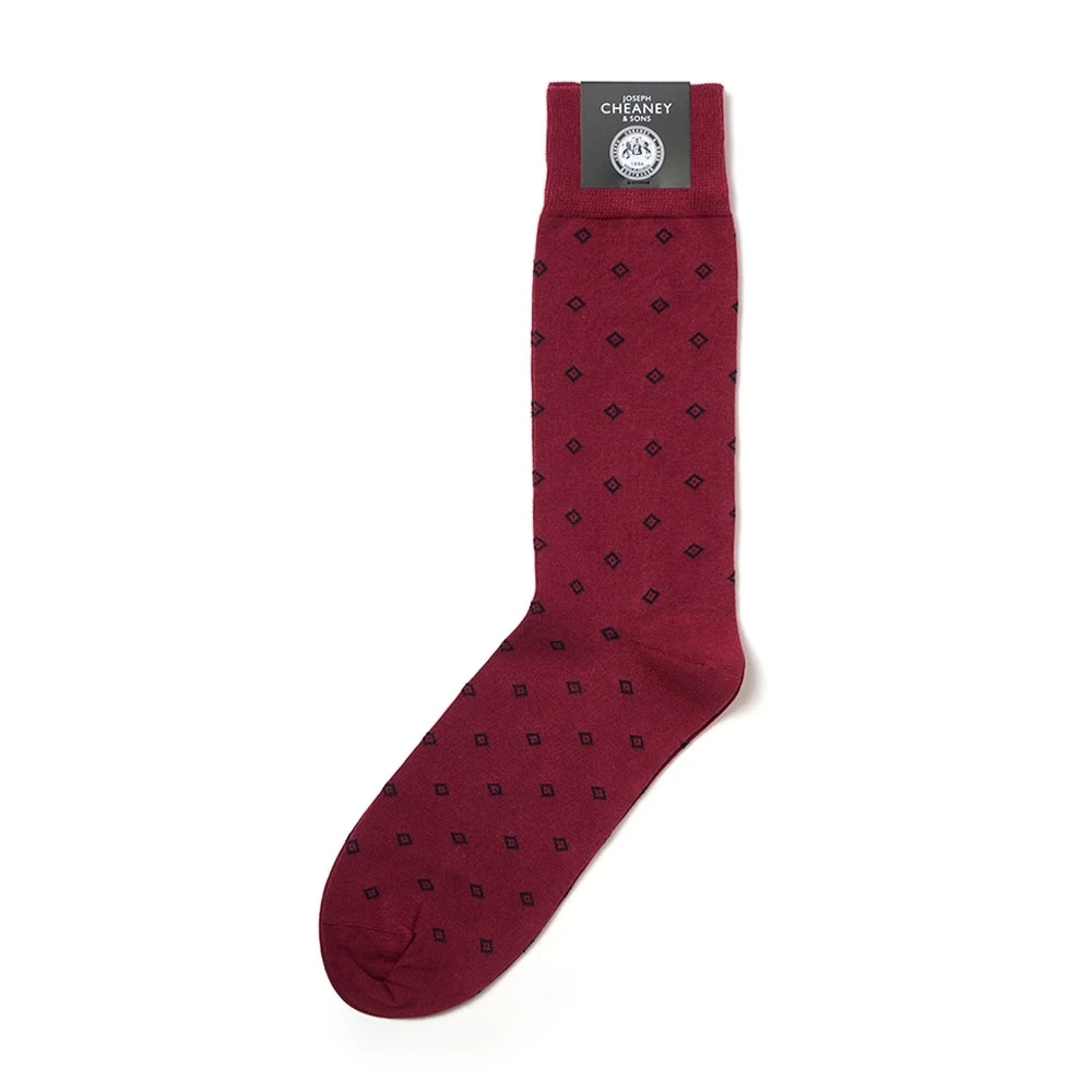 Corgi Geo Print Burgundy Mens Cotton Socks 1 Corgi Geo Print Burgundy Mens Cotton Socks