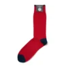 Corgi Rib Contrast Tip, Heel & Toe Red Mens Cotton Socks