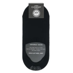 Corgi Ribbed Egyptian Cotton Black Invisible Socks