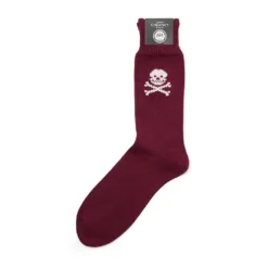 Corgi Skull Burgundy Pure Cotton Socks