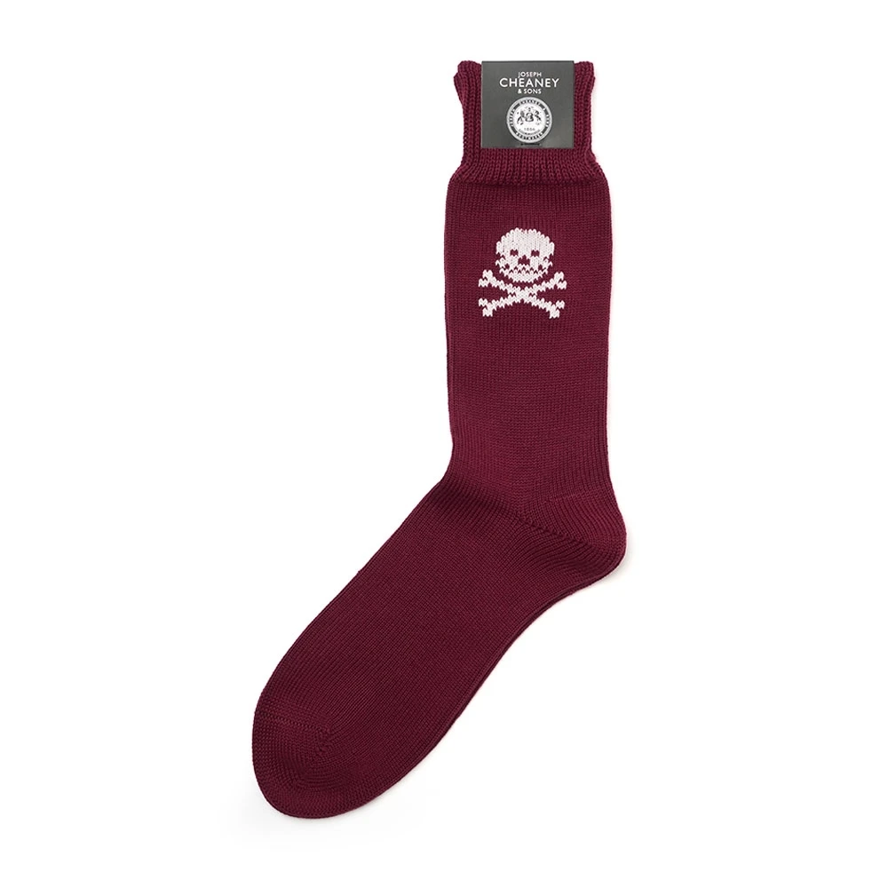 Corgi Skull Burgundy Pure Cotton Socks 1 Corgi Skull Burgundy Pure Cotton Socks