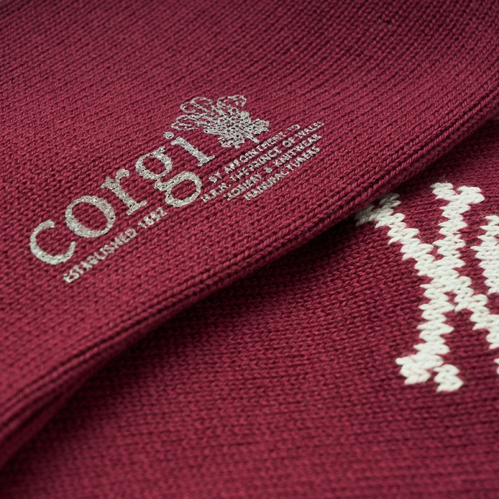 Corgi Skull Burgundy Pure Cotton Socks 3 Corgi Skull Burgundy Pure Cotton Socks - Image 3