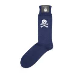 Corgi Skull Navy Pure Cotton Socks