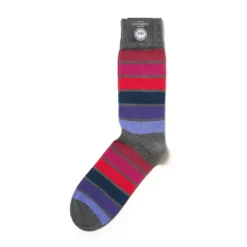 Corgi Thick Stripe Grey Mens Cotton Socks