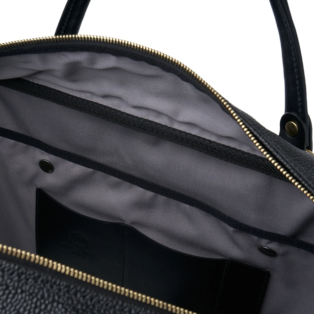 Croots X Cheaney Holdall In Black Grain Leather 5 Croots X Cheaney Holdall In Black Grain Leather - Image 5