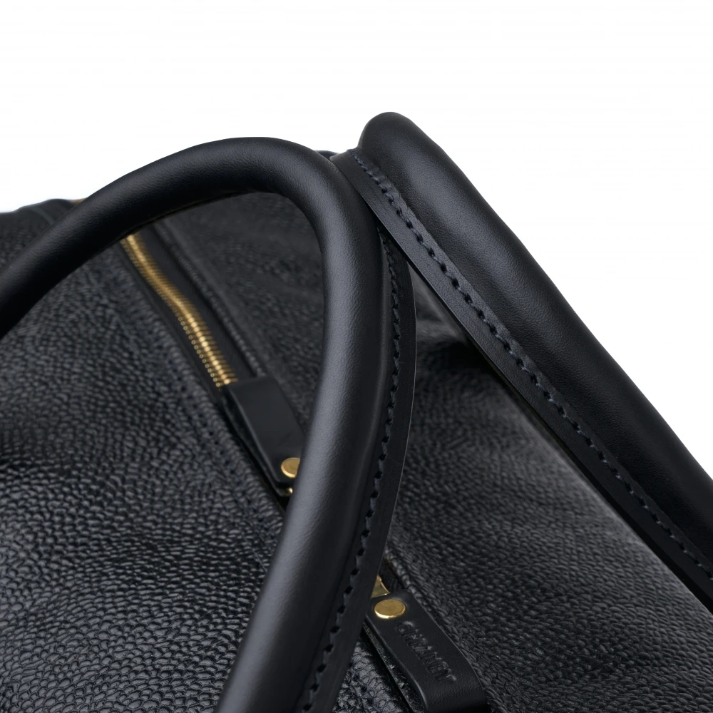 Croots X Cheaney Holdall In Black Grain Leather 7 Croots X Cheaney Holdall In Black Grain Leather - Image 7