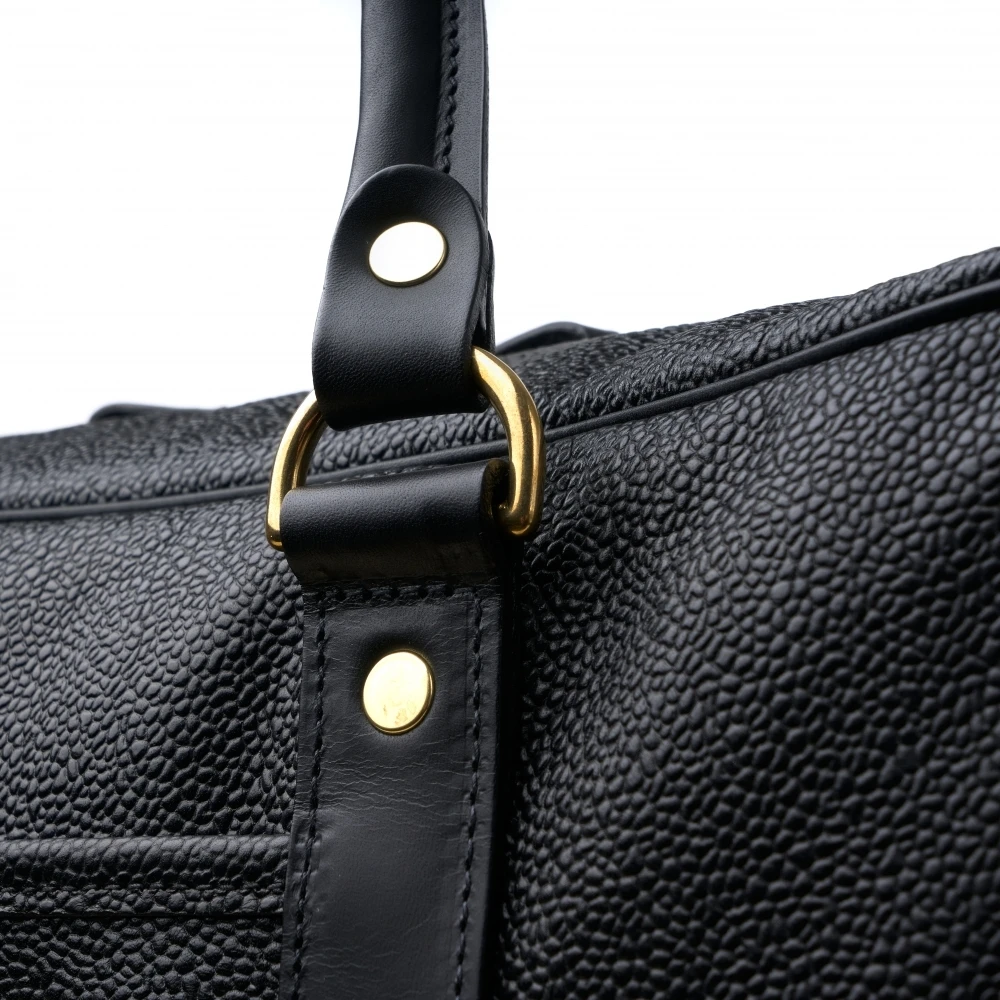 Croots X Cheaney Holdall In Black Grain Leather 8 Croots X Cheaney Holdall In Black Grain Leather - Image 8
