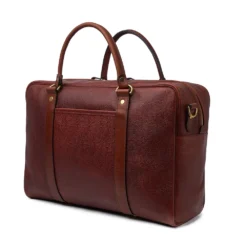Croots X Cheaney Holdall In Mahogany Grain Leather