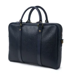 Croots X Cheaney Laptop Bag In Navy Grain Leather