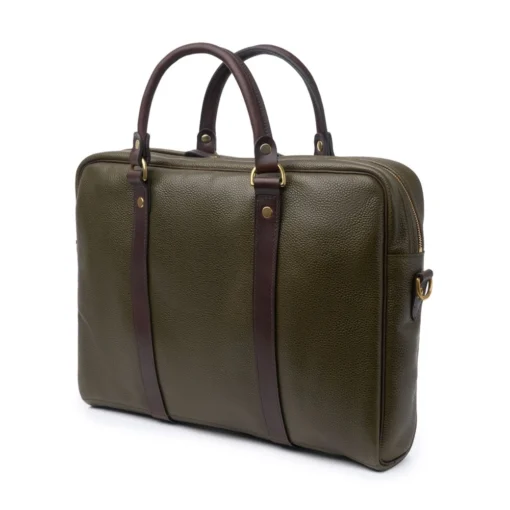 Croots X Cheaney Laptop Bag In Olive Grain Leather 4 Croots X Cheaney Laptop Bag In Olive Grain Leather -Zeg Shoes Shop croots x cheaney laptop bag in olive grain leather p1640 11028 zoom