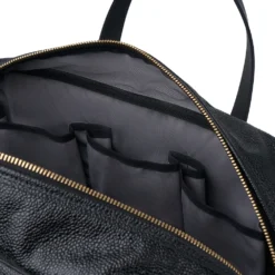 Croots X Cheaney Traveller Bag In Black Grain Leather -Zeg Shoes Shop croots x cheaney traveller bag in black grain leather p1645 11045 zoom