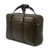 Croots X Cheaney Traveller Bag In Olive Grain Leather