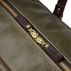 Croots X Cheaney Traveller Bag In Olive Grain Leather -Zeg Shoes Shop croots x cheaney traveller bag in olive grain leather p1647 11061 zoom