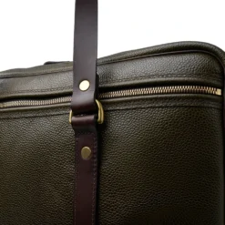 Croots X Cheaney Traveller Bag In Olive Grain Leather -Zeg Shoes Shop croots x cheaney traveller bag in olive grain leather p1647 11062 zoom